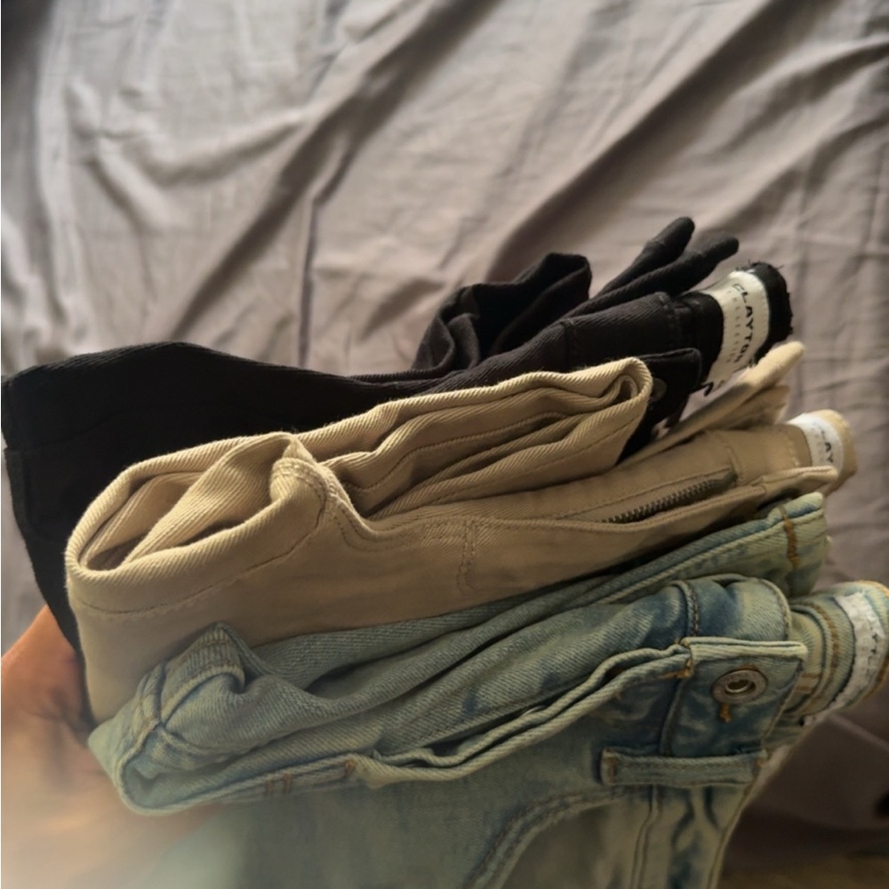 Men's Skinny Jeans in Black, Beige, and Blue